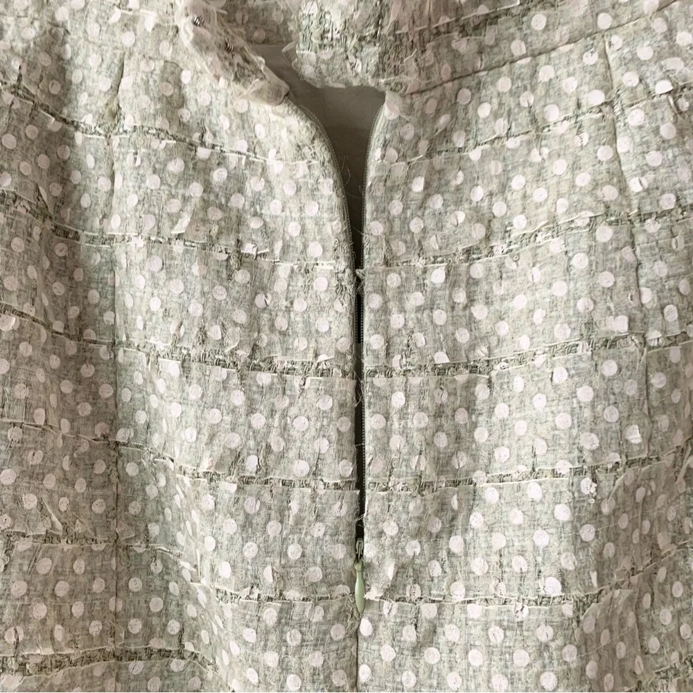 New Chanel pastel green tweed ribbon skirt